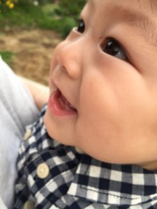 なかなか歯が生えなかった息子!ついにこんにち歯!ひとつひとつの成長が楽しみだけど、寂しくもあり、ゆっくりでいいからねーという想いでした。