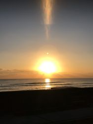 1月の寒い朝です。私は海に入る前に必ず手を合わせ、今日1日のご先祖様と土屋会長・専務に家族の健康、仕事での目標などを祈願し、最後に「ありがとうございます。」と感謝の気持ちを心の中で唱え、海に入ることを心がけています。